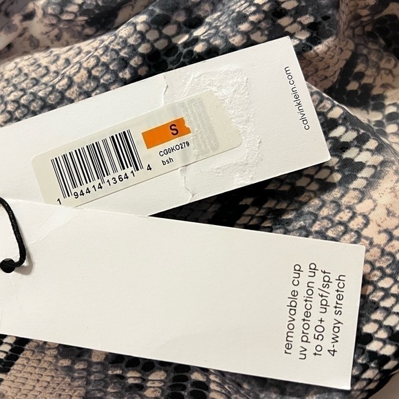 Calvin Klein Women’s Snake Blouson Tankini Top Swimsuit - Picture 8 of 11